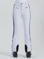 Les Odettes Gsou Snow women's slim high-stretch outdoor ski pants shown in black, designed for snowboarding and skiing.