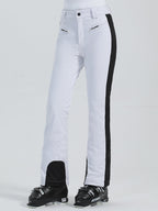 Les Odettes Gsou Snow Women's slim high stretch outdoor ski pants, black snowboard pants with fitted design and adjustable waistband.