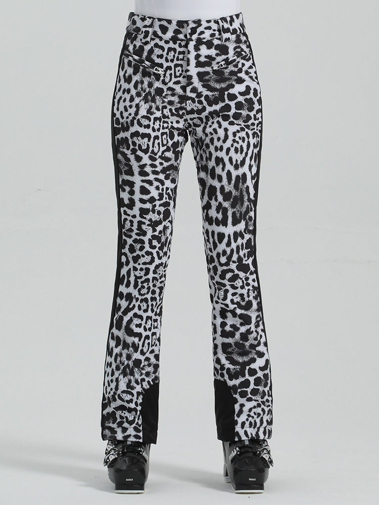 Les Odettes Gsou Snow women's slim high-stretch ski pants showing a sleek black outdoor snowboard and ski pants fit.