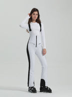 Les Odettes Gsou Snow Women's multi-color stretch fabric ski bibs, snowboard pants with adjustable straps and snow-resistant material
