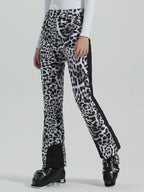 Les Odettes Gsou Snow women's slim high-stretch outdoor ski pants shown in black, designed for snowboarding and skiing.