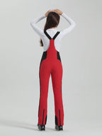 Les Odettes Gsou Snow women's multi-color stretch fabric ski bibs, snowboard pants with adjustable straps and snow-resistant material.