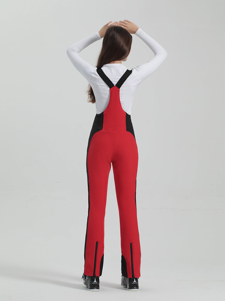 Les Odettes Gsou Snow women's multi-color stretch fabric ski bibs, snowboard pants with adjustable straps and snow-resistant material.