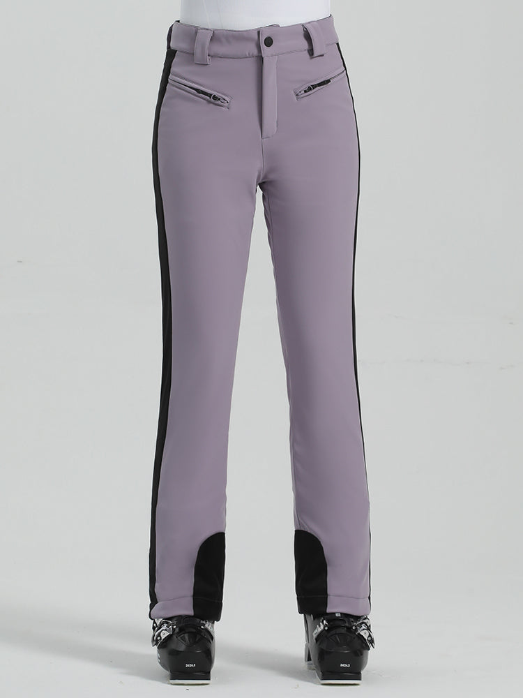 Les Odettes Gsou Snow women's slim high-stretch ski pants with waterproof fabric and a fitted outdoor snowboard design.