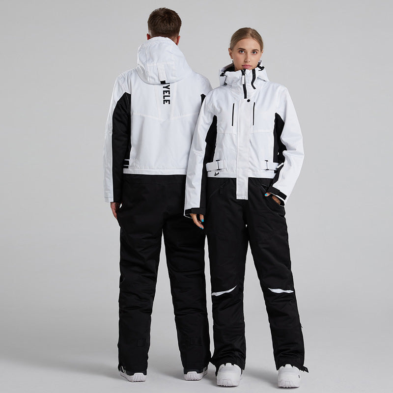 Les Odettes women's one-piece winter snowboard ski snowsuit in stylish, practical design, suitable for cold weather outdoor activities.