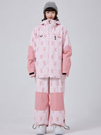 Women's Les Odettes Snow Rabbit Freeride Baggy Snowsuit for snowboarding, featuring a cozy, stylish winter snowboard suit with a cute rabbit design.