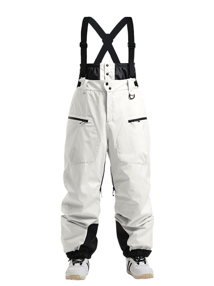 Les Odettes women's snow pants, durable mountain cargo bibs with all-function design, suitable for winter outdoor activities.