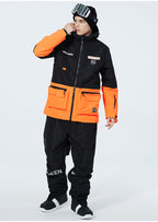 Men's Arctic King winter snowboard suit by Les Odettes, featuring a snow jacket and pants set for winter sports.