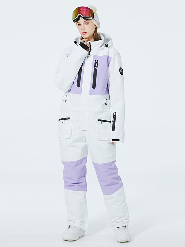 Les Odettes Women's Arctic Queen Slope Star Icon Ski Suit, winter snow jumpsuit with hood and sleek design.