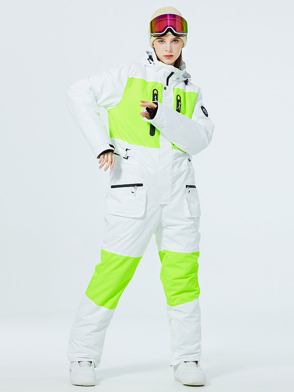 Women's Arctic Queen Slope Star Icon ski suit by Les Odettes, a one-piece winter snow jumpsuit with stylish design and insulated fabric.