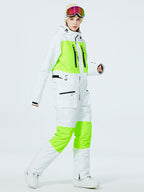 Women's Arctic Queen Slope Star Icon ski suit by Les Odettes, winter snow jumpsuit, one-piece with star icon design, suitable for cold weather.