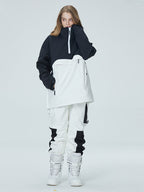 Women's Arctic Queen Mountain Star color block anorak snow jacket by Les Odettes with insulated design and vibrant winter style.