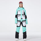 Les Odettes Women's SpeedPanda Mountain Alpine GlacierPro Extreme one-piece jumpsuit with insulated design and zipper front.