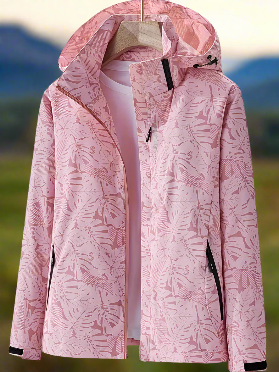 Les Odettes Leslie women's waterproof summer jacket in lightweight vest style, shown in a bright, water-resistant fabric.