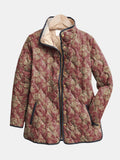 Hannah™ retro floral print jacket by Les Odettes featuring colorful vintage-inspired floral design and lightweight fabric.