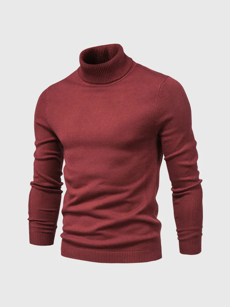 Men's Soft Cotton Turtleneck Sweater - Breathable All-Season Knit