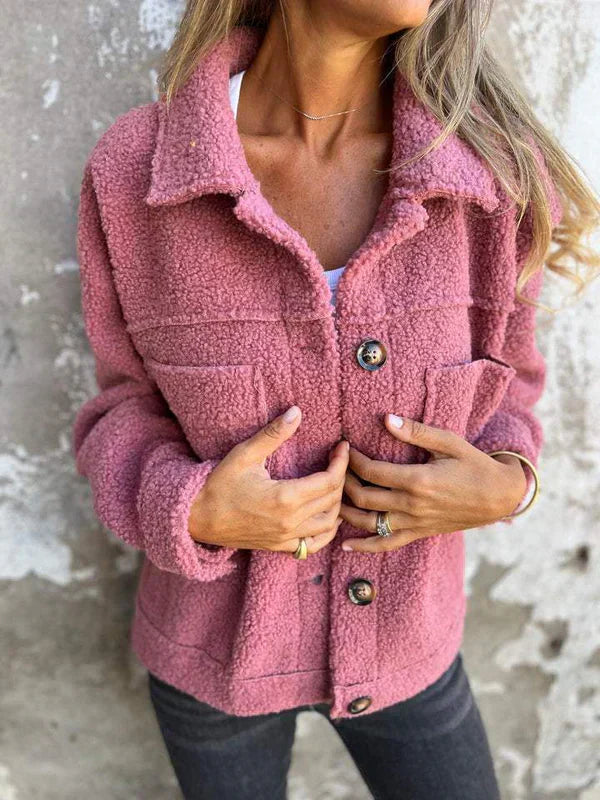 Marleau™ jacket with lapel collar by Les Odettes, stylish coat featuring classic lapel design and tailored fit.