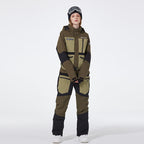 Women's SpeedPanda Alpine GlacierPro extreme onesie jumpsuit by Les Odettes, featuring a full-body mountain and glacier-themed design.