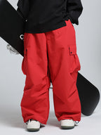 Men's Gsou Snow Mountain Chill freestyle baggy snowboarding pants by Les Odettes, with a loose fit and snow-resistant material.