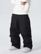 Men's Searipe durable mountain snow pants by Les Odettes, featuring a baggy fit and all-function design for winter outdoor activities.
