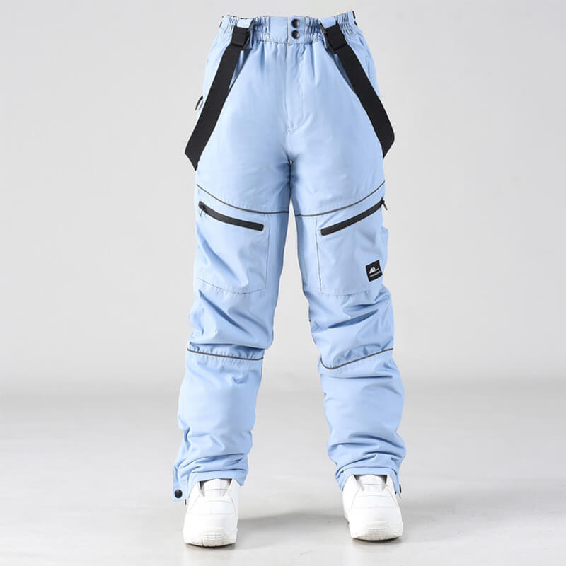 Men's Les Odettes IceGuard Snow Conqueror bib overalls, men's snow pants with insulated waterproof design for winter outdoor activities.