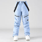 Men's Les Odettes IceGuard Snow Conqueror bib overalls, men's snow pants with insulated waterproof design for winter outdoor activities.