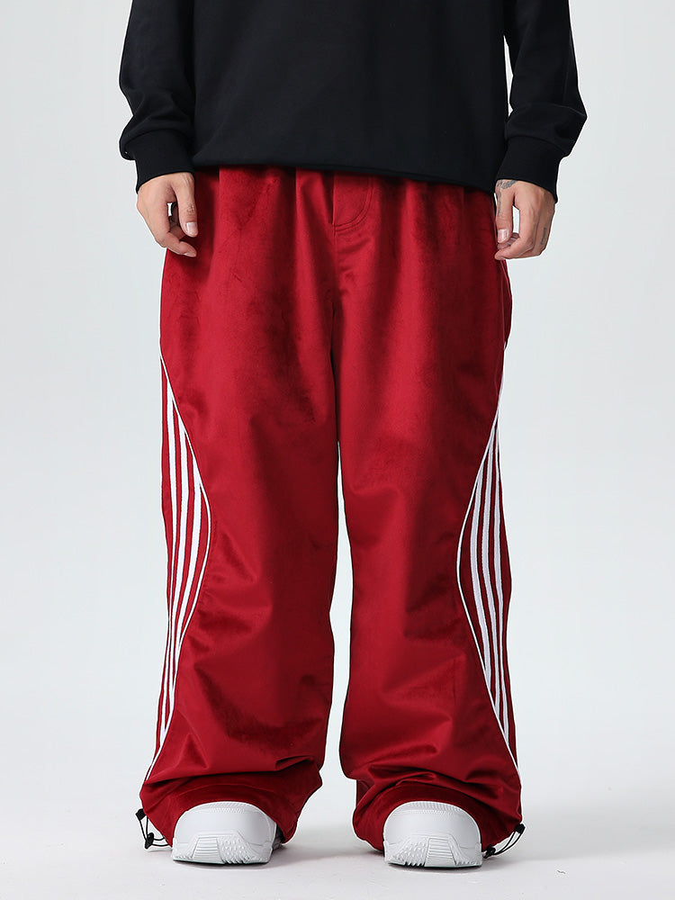 Men's Searipe unisex oversize fleece chilltech snow pants by Les Odettes, featuring a baggy fit and warm fleece material.