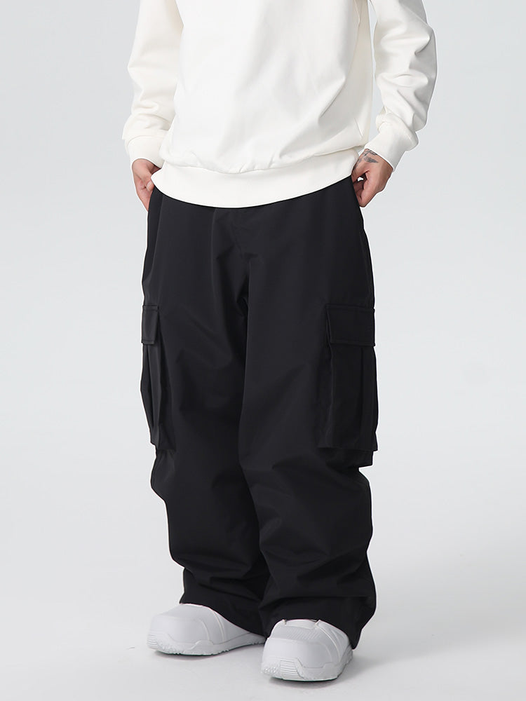 Men's Les Odettes snow pants, durable mountain pro all-function baggy snow pants designed for winter outdoor activities.