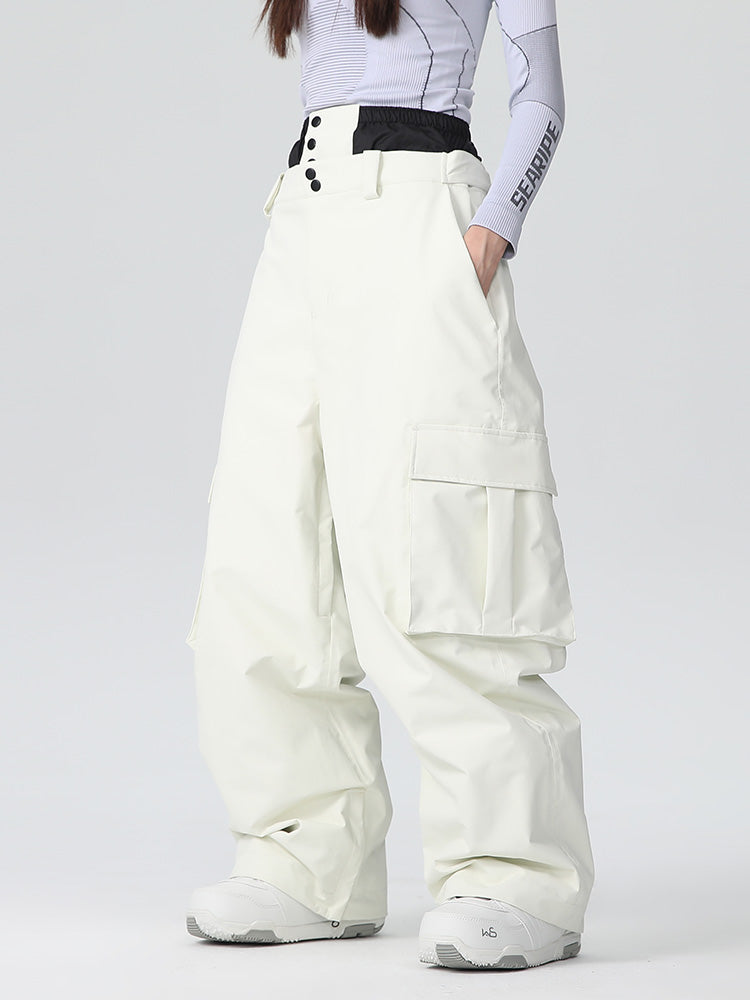 Women's Les Odettes Searipe Durable Mountain Pro snow pants with baggy fit and all-function design for winter outdoor activities.