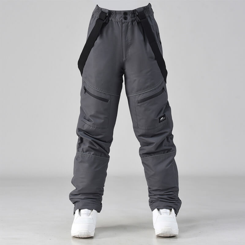 Men's IceGuard Snow Conqueror bib overalls by Les Odettes, waterproof snow pants with adjustable straps and reinforced knees for winter.