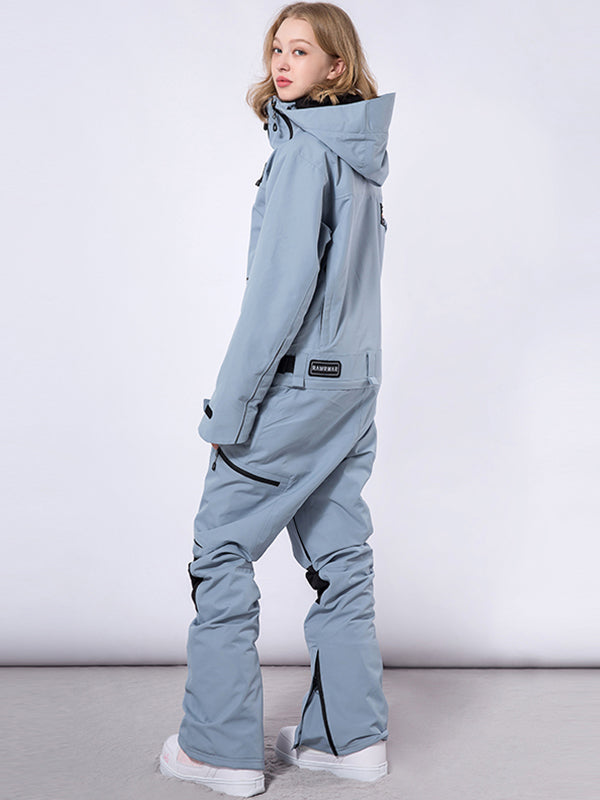 Men's RAWRWAR high land cargo one-piece snowsuit by Les Odettes, featuring a durable outdoor winter suit with cargo pockets.