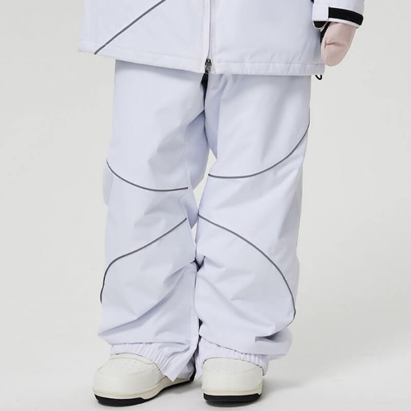 Men's Les Odettes ASHGREEN Winter Peak IcePro snowboarding pants in black with reinforced knees and adjustable waistband.
