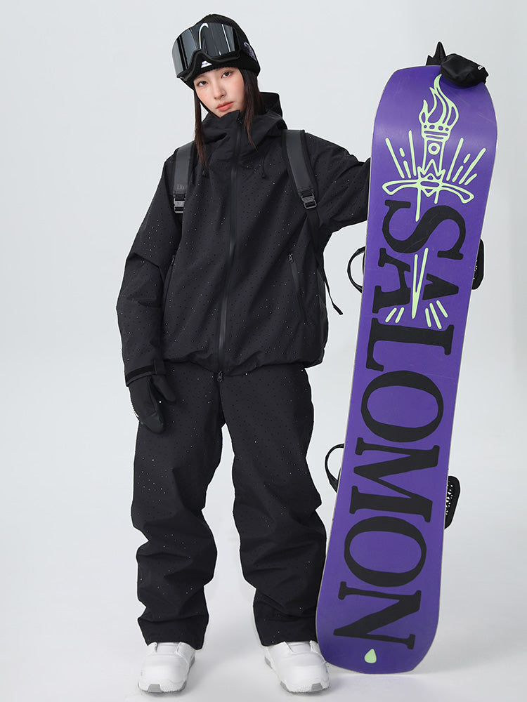 Les Odettes Women's SnowLuxe Spark Crystal Chic mountain snow suit with sparkling details and cozy winter design.