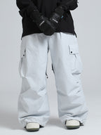 Men's Gsou Snow Mountain Chill freestyle baggy snowboarding pants in black, with adjustable waist and snow-resistant fabric from Les Odettes.
