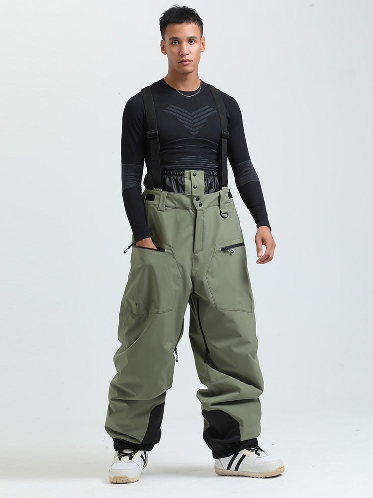 Les Odettes women's snow pants, durable mountain cargo snow bibs with all-function features, suitable for cold weather outdoor activities.