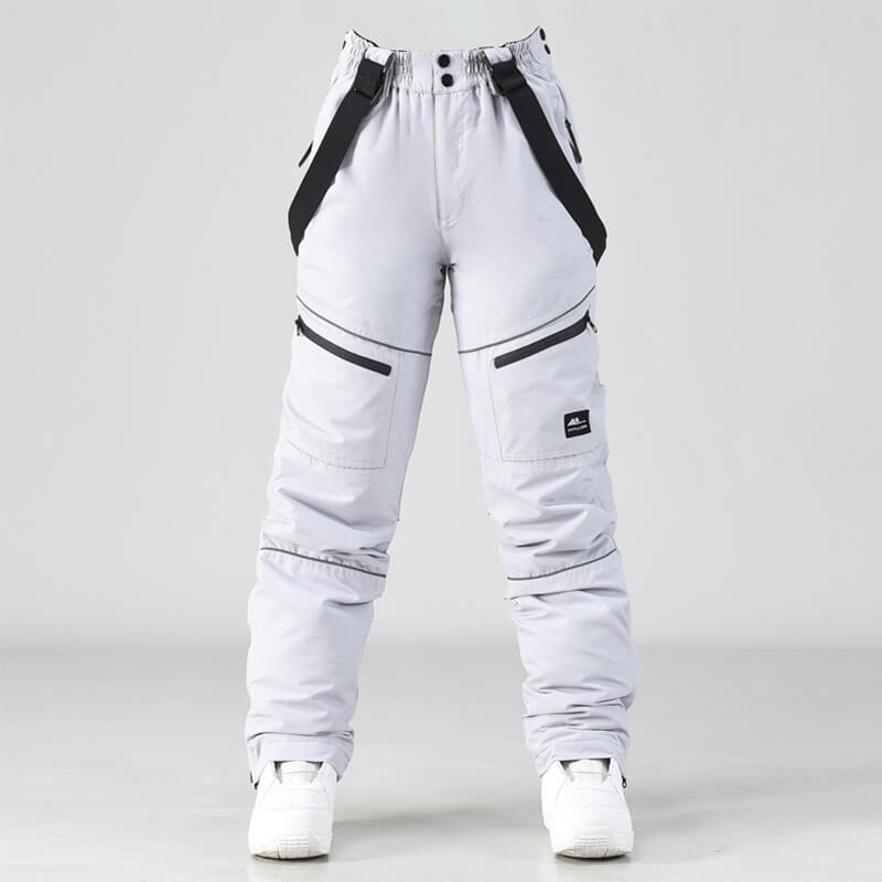 Men's IceGuard Snow Conqueror bib overalls by Les Odettes, heavy-duty men's snow pants with adjustable straps and reinforced knees.