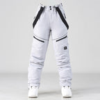 Men's IceGuard Snow Conqueror bib overalls by Les Odettes, heavy-duty men's snow pants with adjustable straps and reinforced knees.