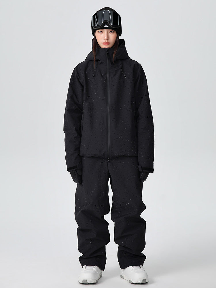 Women's SnowLuxe Spark Crystal Chic Mountain Snow Suit by Les Odettes, featuring a stylish design and winter-ready fabric.