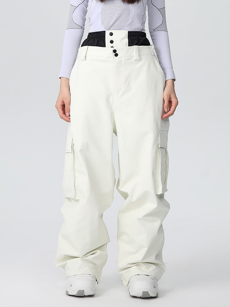 Women's Searipe mountain snow pants by Les Odettes, durable all-function baggy snow pants with waterproof fabric and adjustable waist.