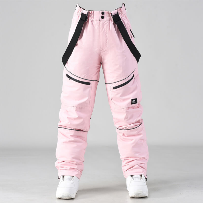 Men's Les Odettes IceGuard Snow Conqueror bib snow pants with adjustable straps, waterproof fabric, and insulated lining for cold weather.