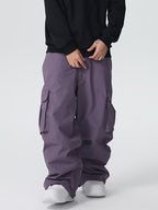 Men's Les Odettes Searipe durable mountain snow pants with all-function baggy design, suitable for snowy outdoor activities.