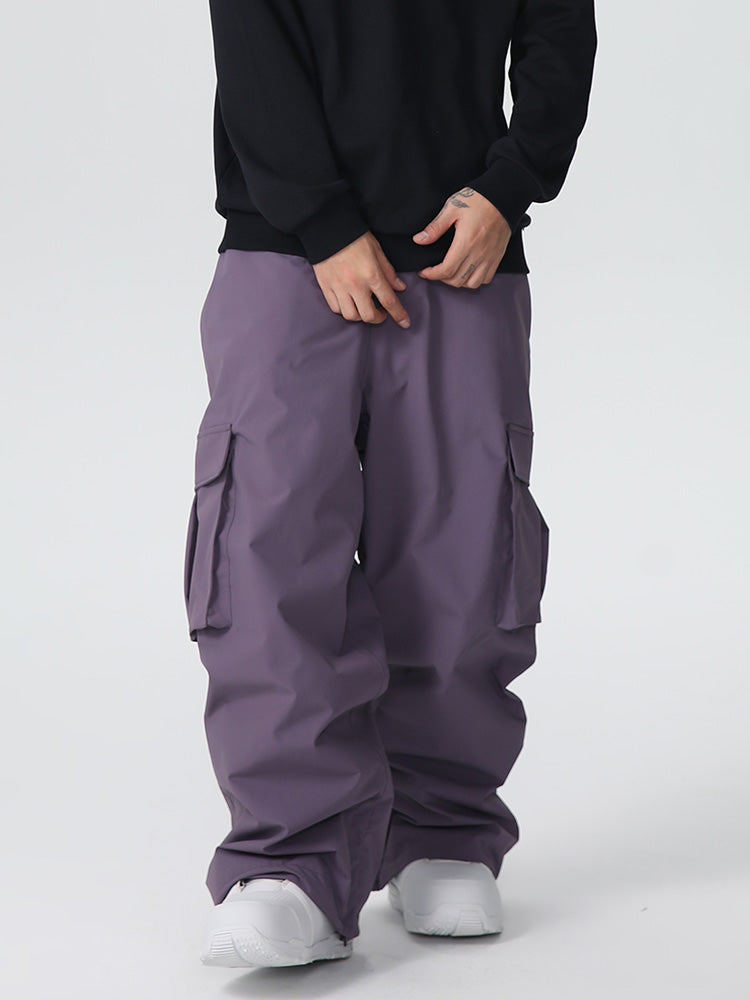 Men's Les Odettes Searipe durable mountain snow pants with all-function baggy design, suitable for snowy outdoor activities.