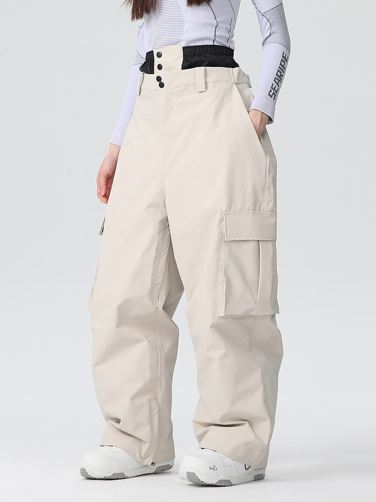 Women's Les Odettes mountain snow pants in durable, all-function baggy style, designed for winter outdoor activities.