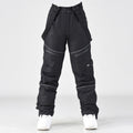 Men's Les Odettes IceGuard Snow Conqueror bib overalls, men's snow pants with waterproof fabric and adjustable straps for winter snow activities.