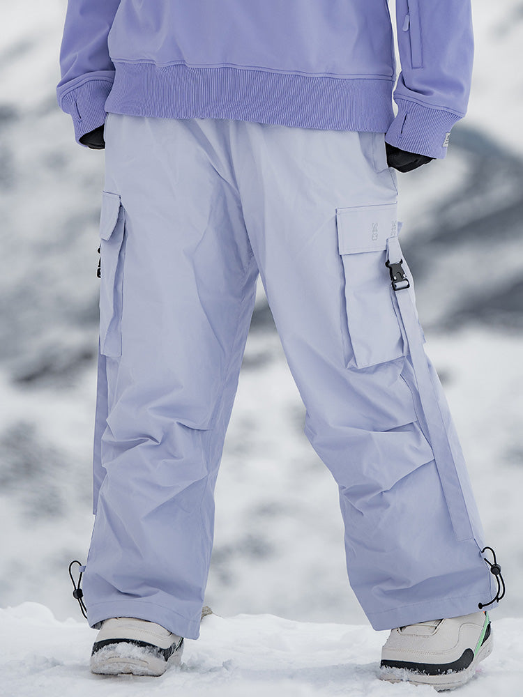 Men's Rabbit Snow UrbanRush Prime Cargo Baggy Snow Pants by Les Odettes, showing the durable, insulated winter snow trousers with multiple pockets.