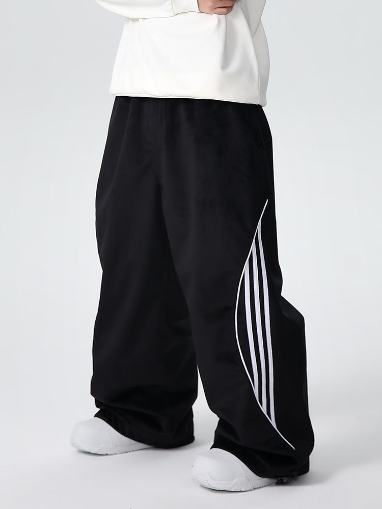 Men's Searipe unisex oversized fleece chilltech snow pants by Les Odettes, featuring a baggy fit and warm fleece material.
