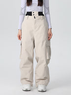 Les Odettes women's snow pants, Searipe Mountain Pro all-function baggy snow pants, waterproof and insulated for winter outdoor activities.