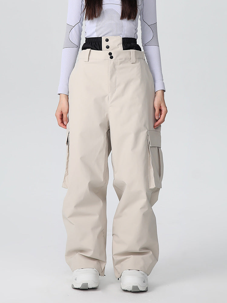 Les Odettes women's snow pants, Searipe Mountain Pro all-function baggy snow pants, waterproof and insulated for winter outdoor activities.
