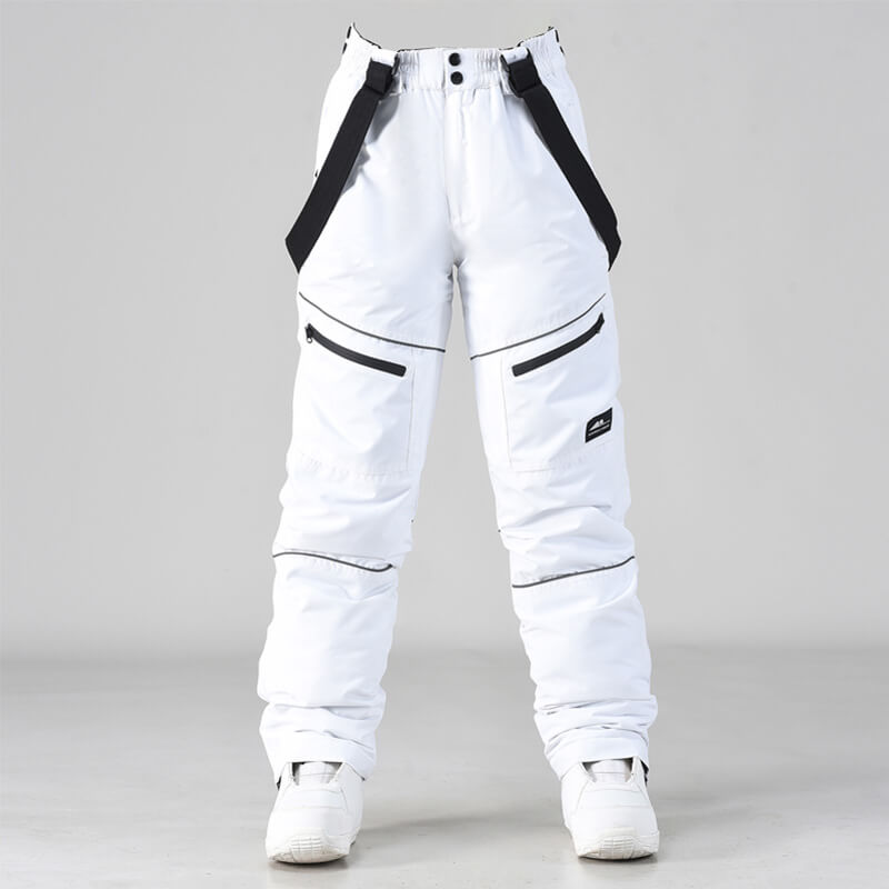 Men's IceGuard Snow Conqueror Bib Overalls pants by Les Odettes, featuring insulated, waterproof snow pants for winter outdoor activities.