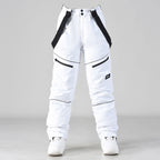 Men's IceGuard Snow Conqueror Bib Overalls pants by Les Odettes, featuring insulated, waterproof snow pants for winter outdoor activities.
